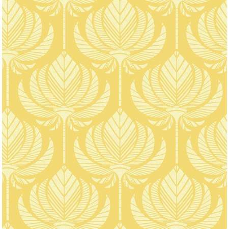 Midland Palmier Yellow Lotus Fan 33 Ft L X 205 In W Wallpaper